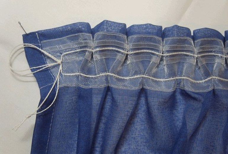 How to sew a curtain tape to tulle
