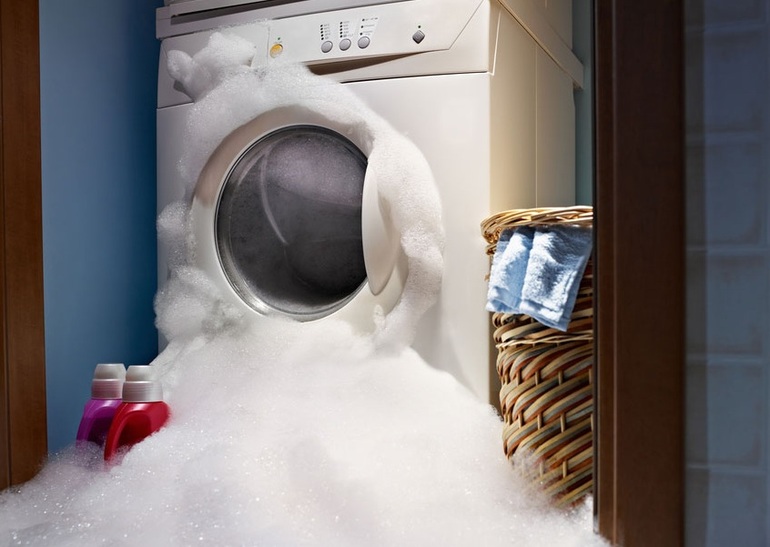 Excessive foam in the washing machine